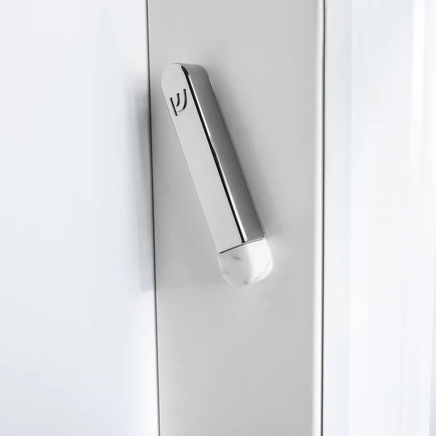 Modern Mensch Mezuzahs Marble & Stainless Steel Coluna Mezuzah - (Marble & Silver)