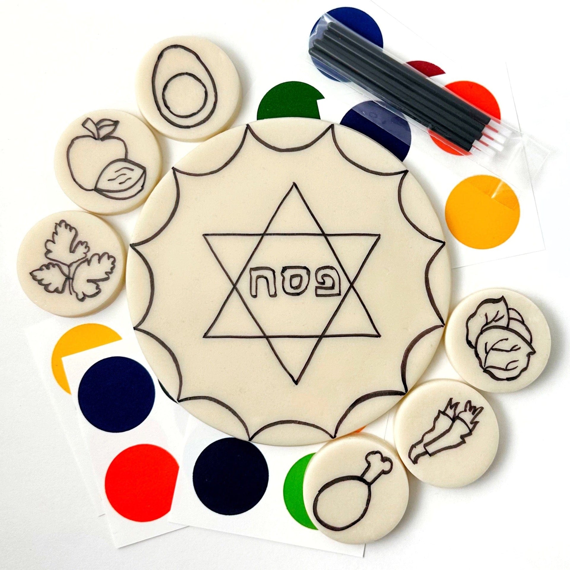 Marzipops Food Paint-Your-Own Marzipan Seder Plate