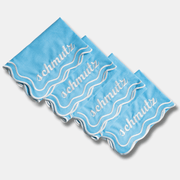 The Nosh Table Napkins Light Blue Schmutz Dinner Napkins  - Set of 4 - (Light Blue, Dark Blue or White)