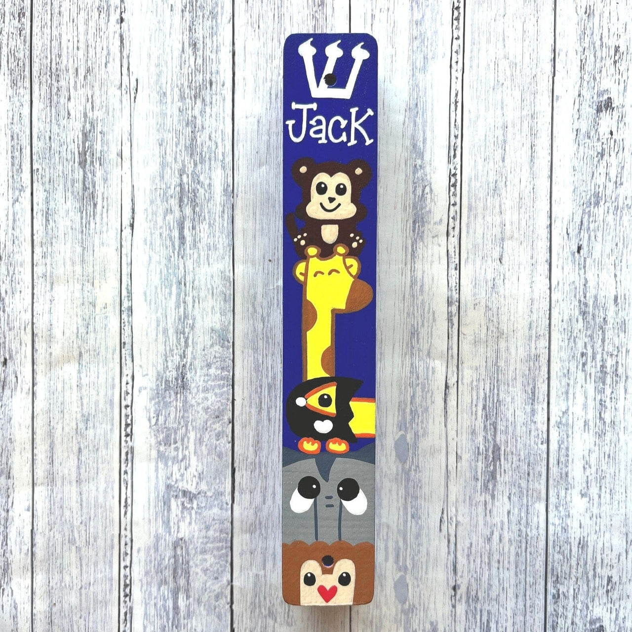 Lea Joelle Handmade Mezuzahs Personalized Zoo Animals Mezuzah - Cobalt Blue