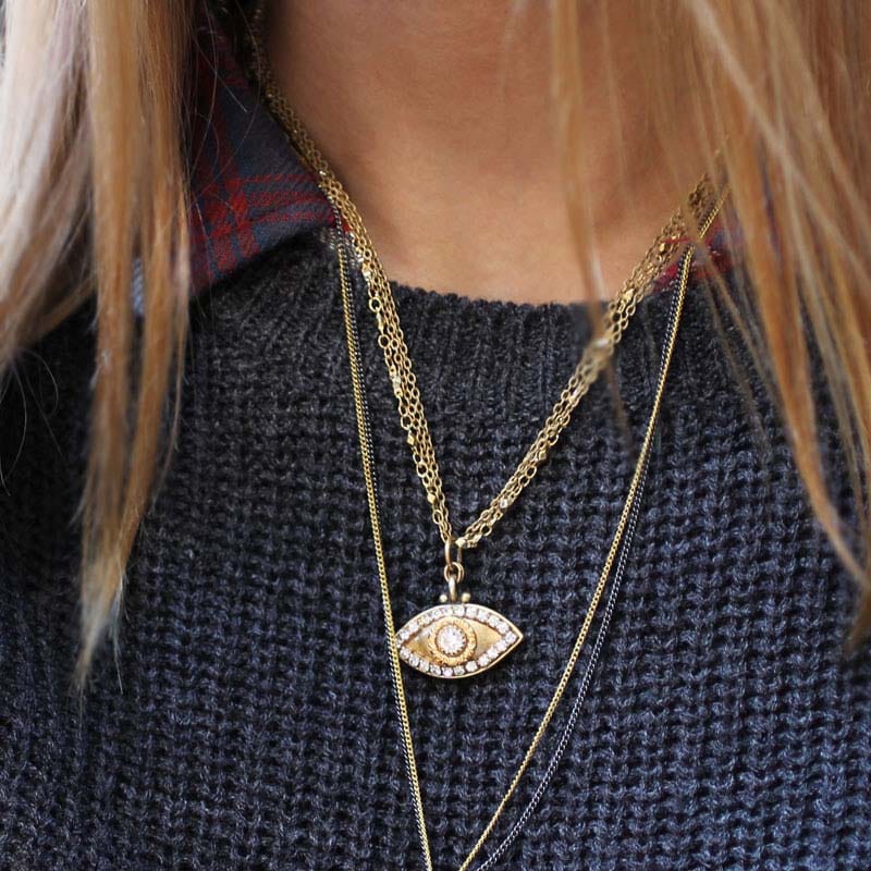 Michal Golan Necklaces Gold Evil Eye Necklace by Michal Golan