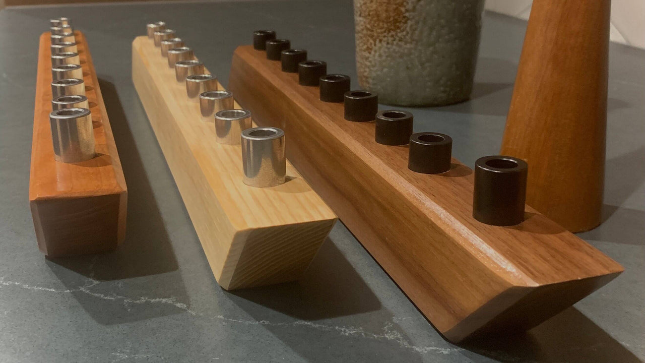 The Knotty Dane Menorahs Modern Hardwood Menorah