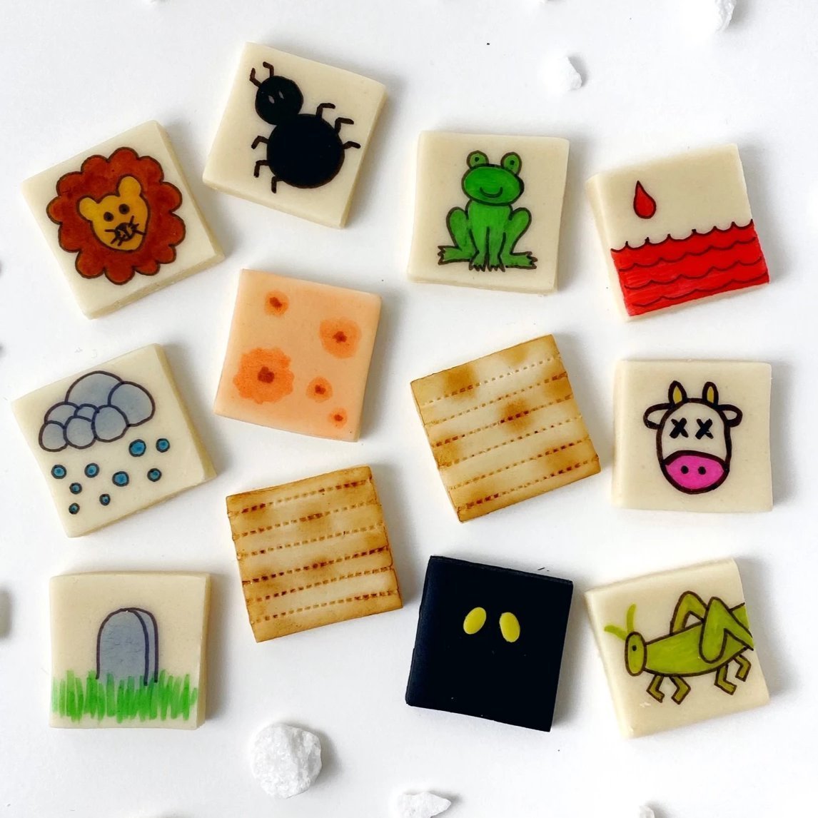 Marzipops Candy Ten Plagues Marzipan Matzah Tiles Set
