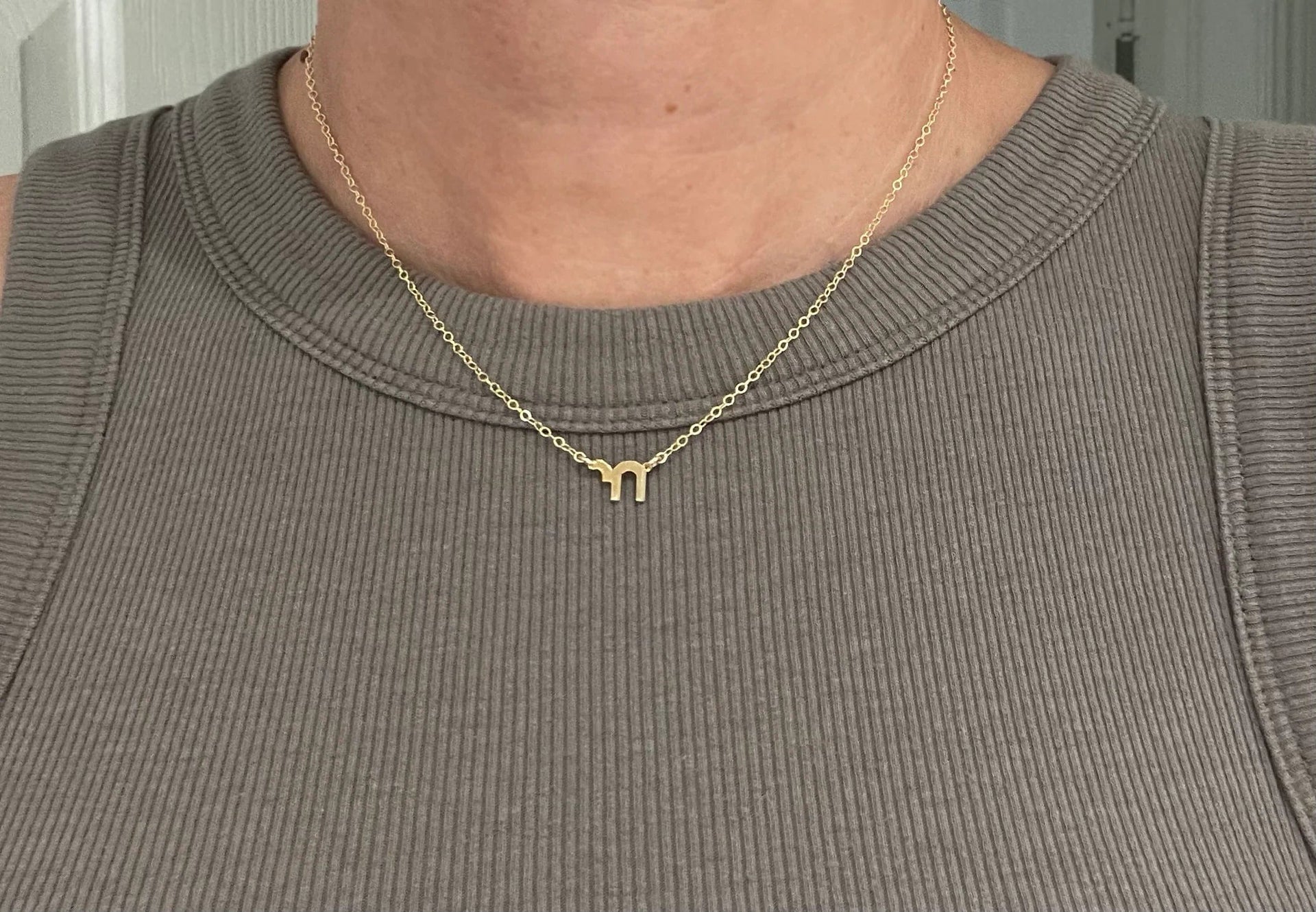 Miriam Merenfeld Jewelry Necklaces Mini Chai Charm Necklace - Gold Plated - 18" Chain