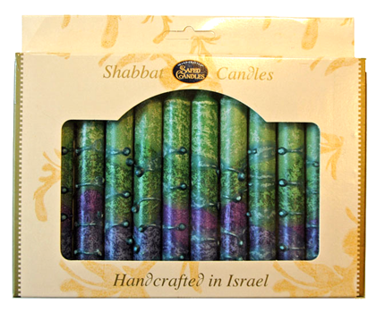Safed Candles Default Sunrise Green Shabbat Candles | Set of 12